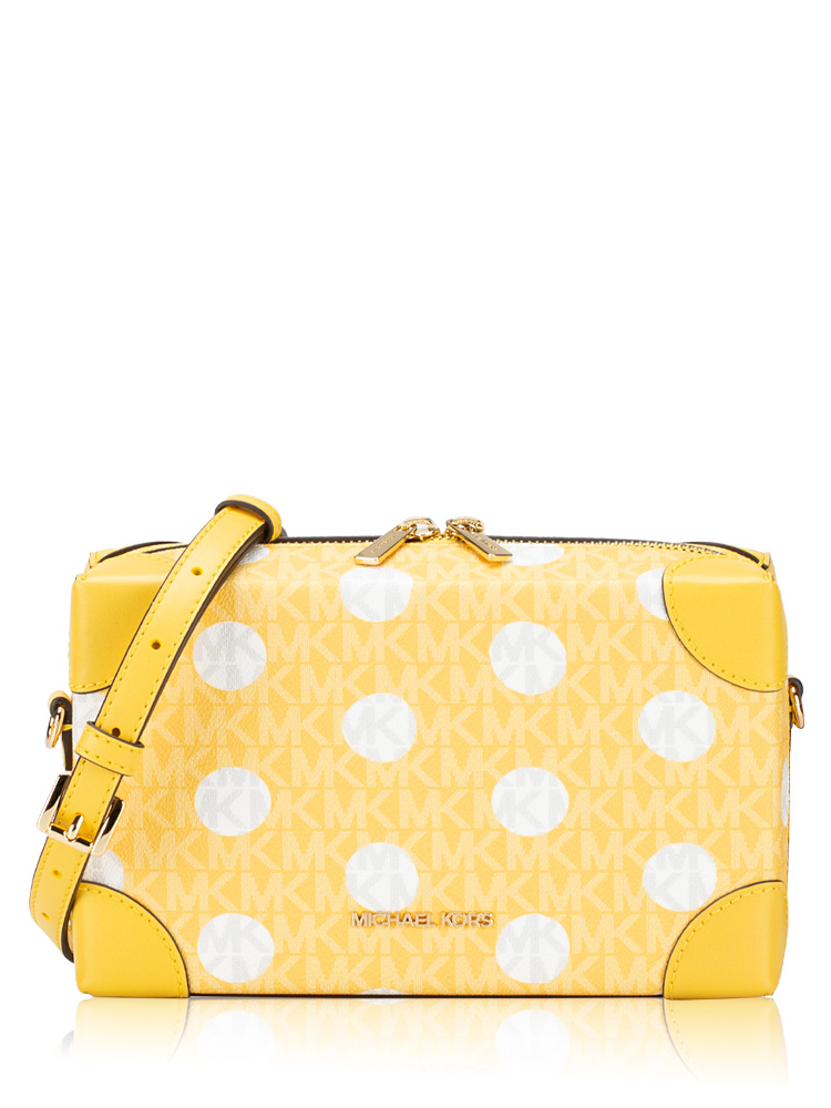 Signature Polkadot Jeanie Trunk Small Crossbody Daisy Yellow