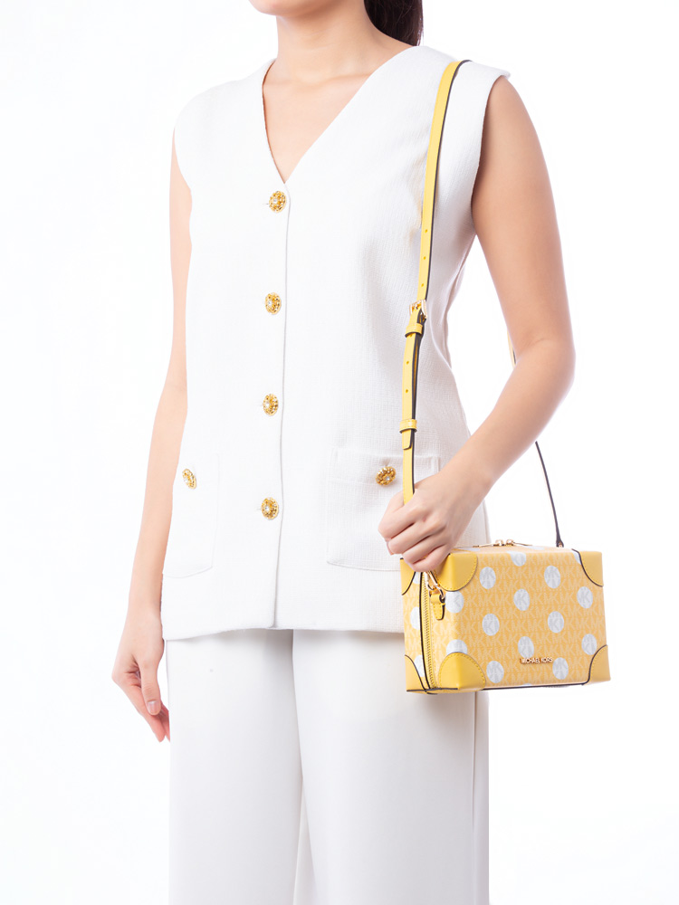 Signature Polkadot Jeanie Trunk Small Crossbody Daisy Yellow