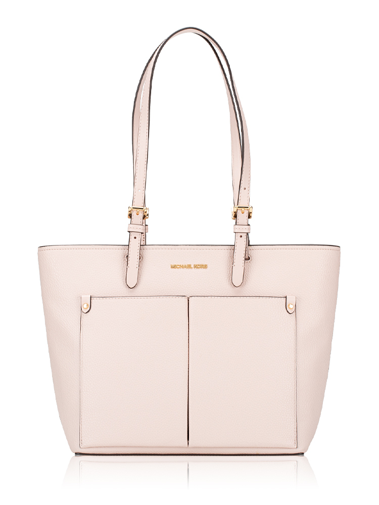 Jet Set Leather Pocket Tote Powder Blush
