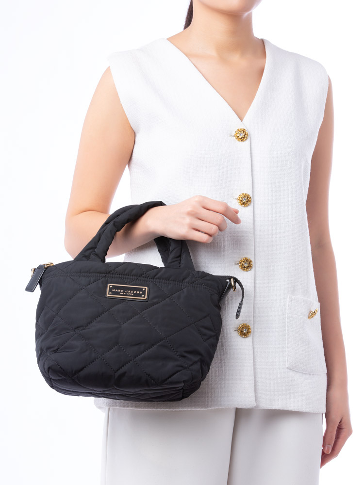 M0016681 Quilted Nylon Mini Tote Black