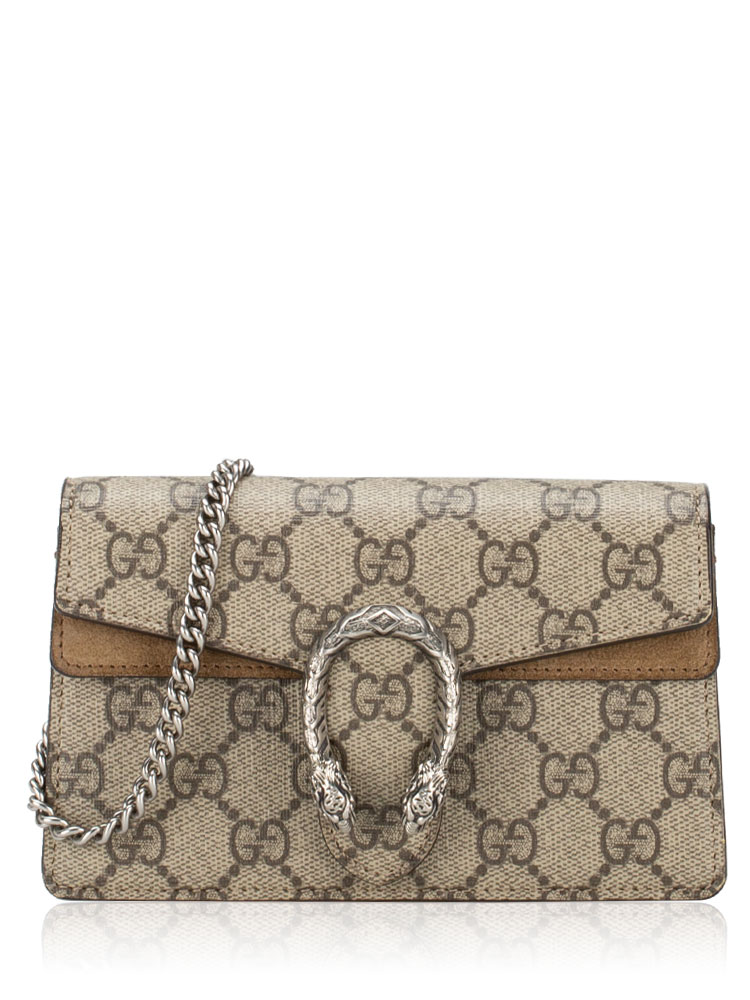 GG Supreme Dionysus Super Mini Flap Shoulder Bag Taupe
