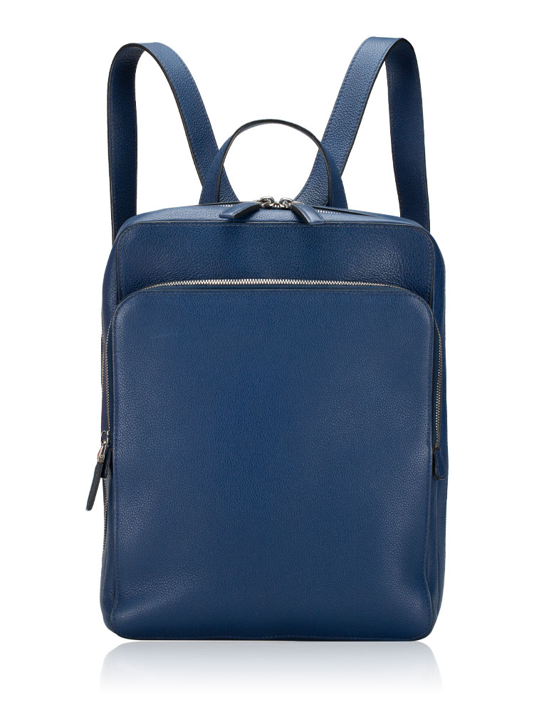 VZ063T Vitello Grain Backpack Bluette