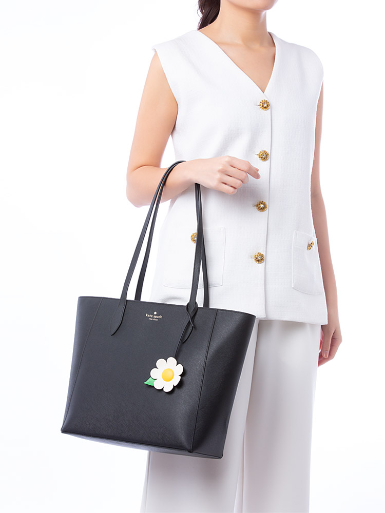 Dana Leather Tote Black Gold