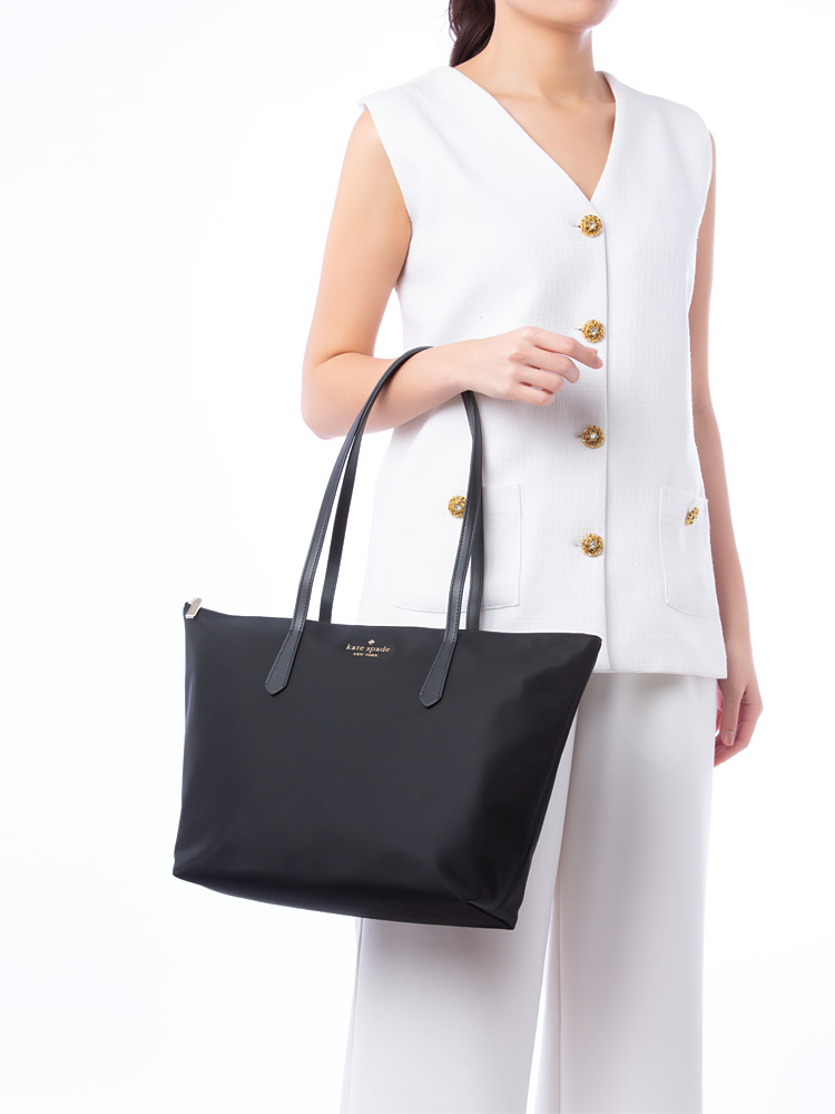 Kitt Nylon Large Tote Black Gold