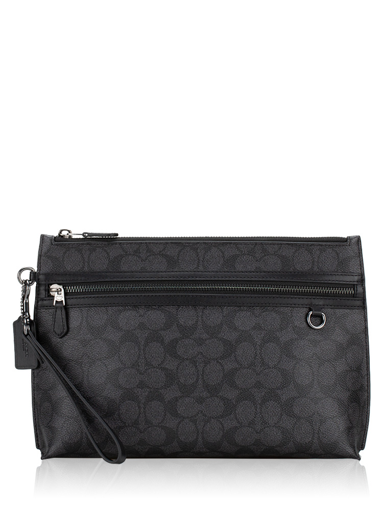 Men CY985 Signature Carry All Pouch Charcoal Black