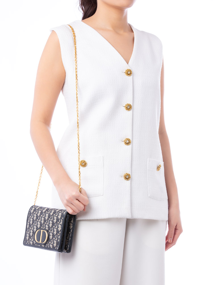 Oblique 30 Montaigne 2-In-1 Chain Bag Navy Blue