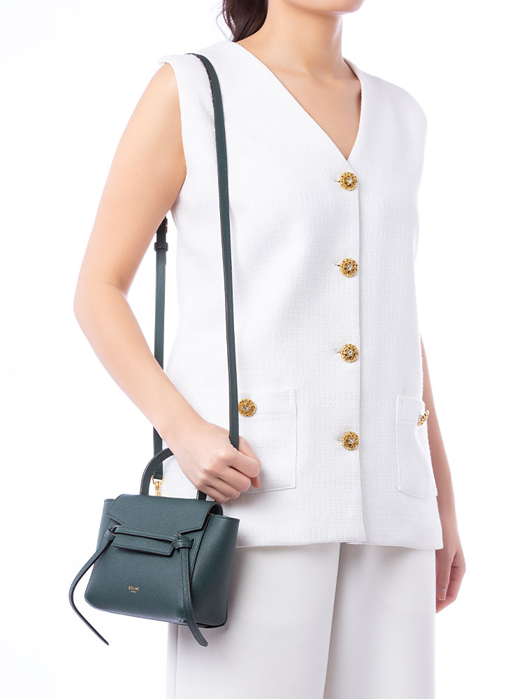 Grained Calfskin Pico Belt Bag Amazone