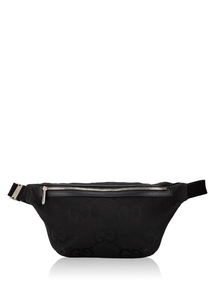 Jumbo GG Canvas Web Belt Bag Black