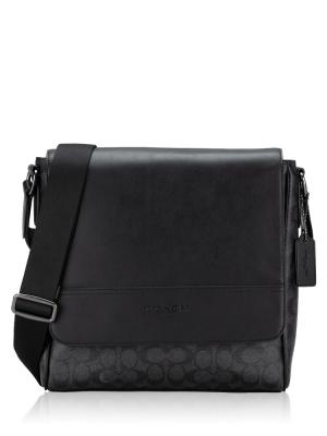 Men CZ399 Signature Houston Map Bag Charcoal Black