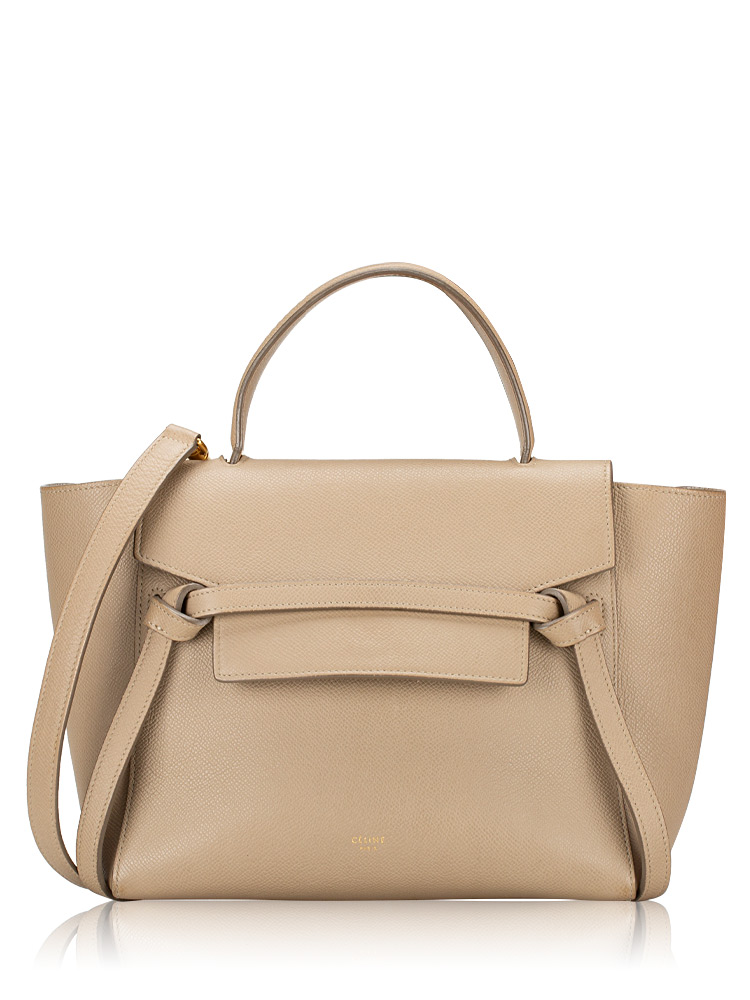 Grained Calfskin Micro Belt Bag Light Taupe