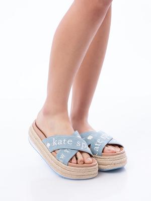 Piper Platform Espadrille Sandals Denim Sz 8.5