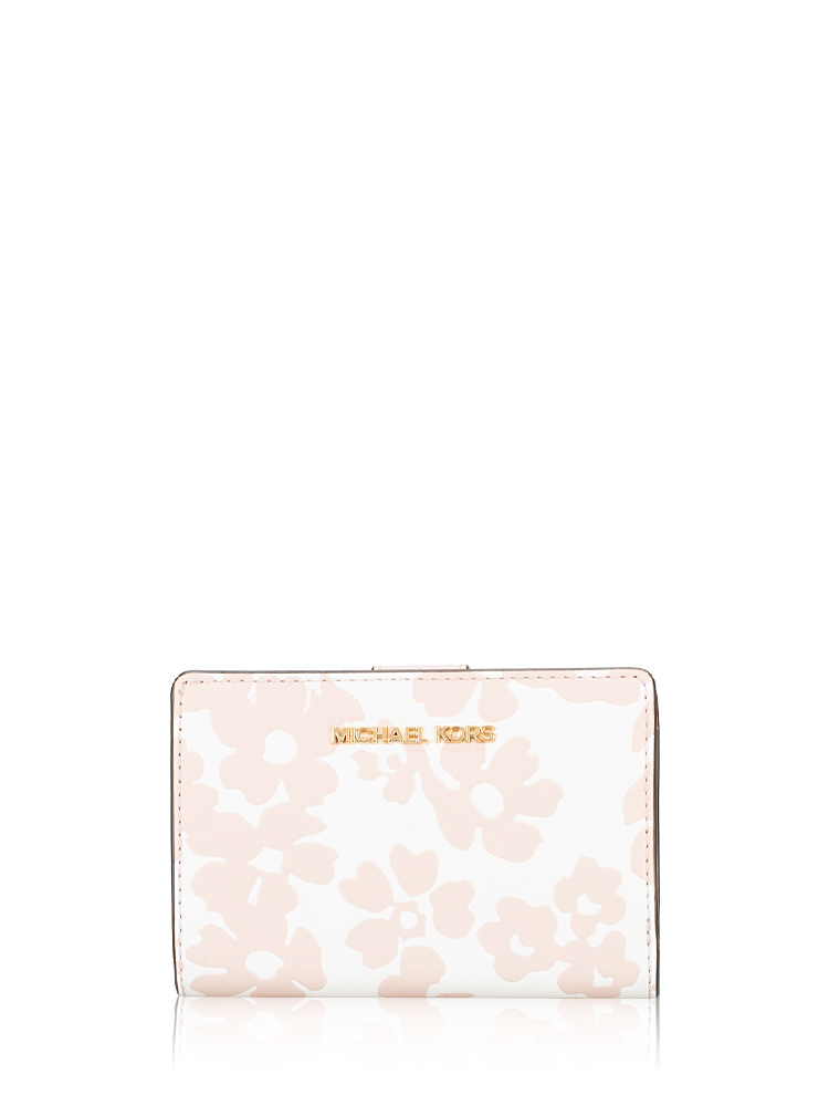 Jet Set Medium Floral Print Coin Wallet Powder Blush