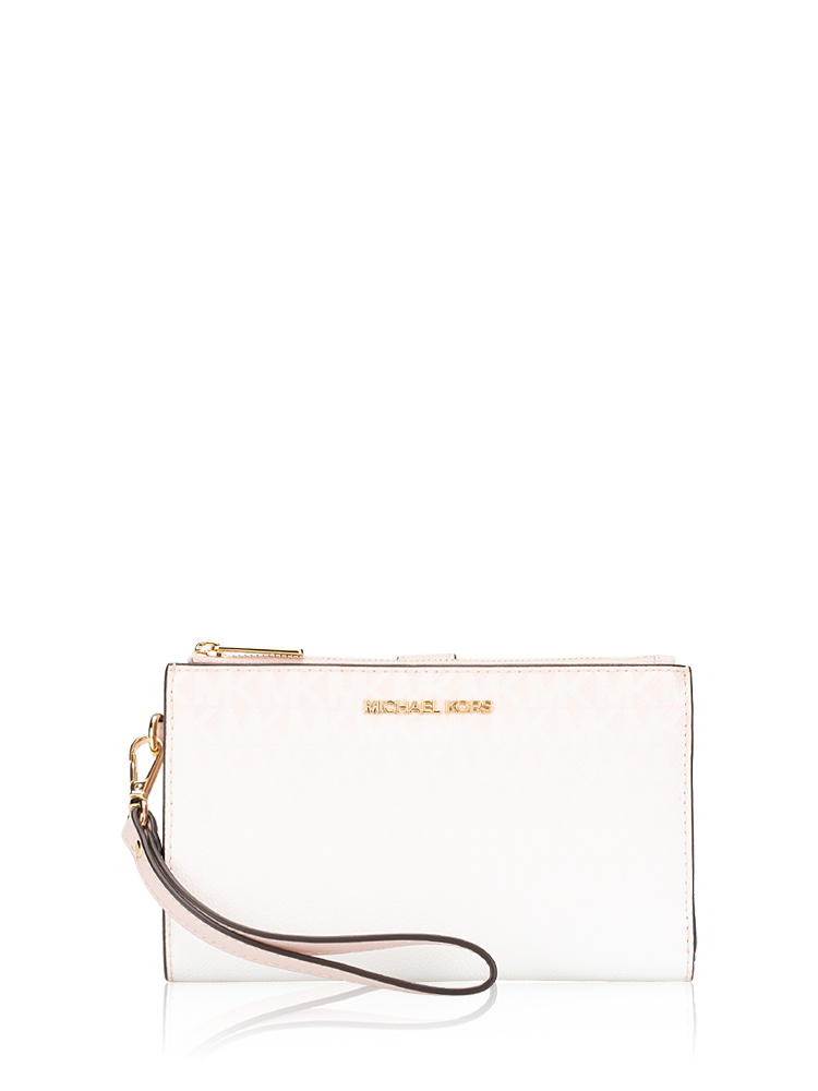 Signature Jet Set Ombré Large Double Zip Wristlet Powder Blush
