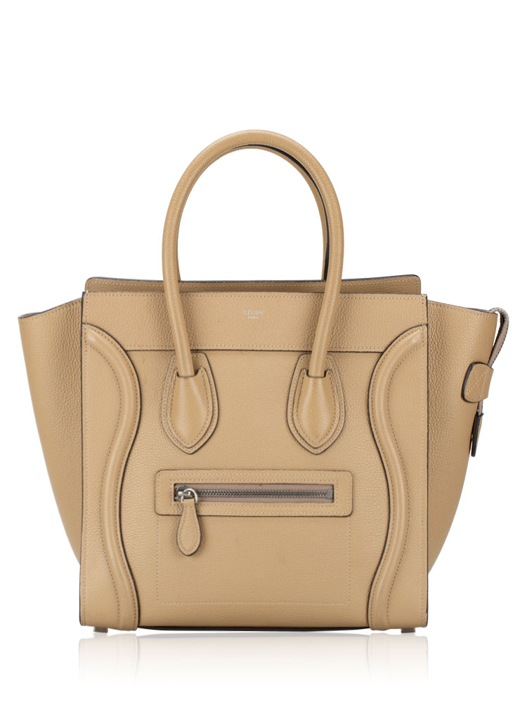 Drummed Calfskin Micro Luggage Dune