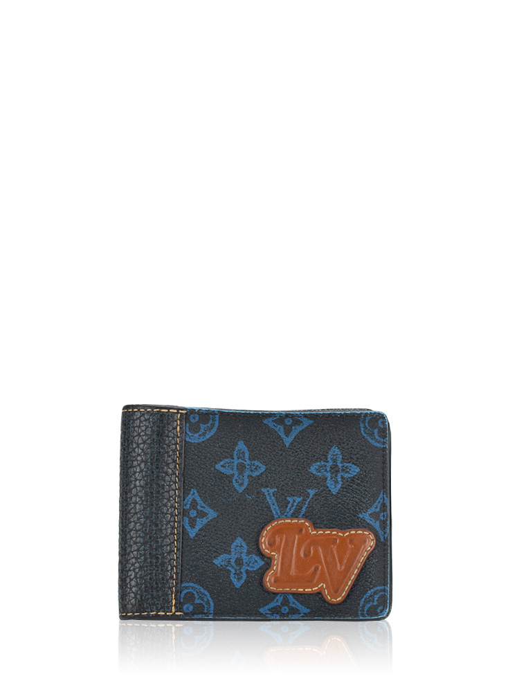 Monogram LV Record Slender Wallet Blue