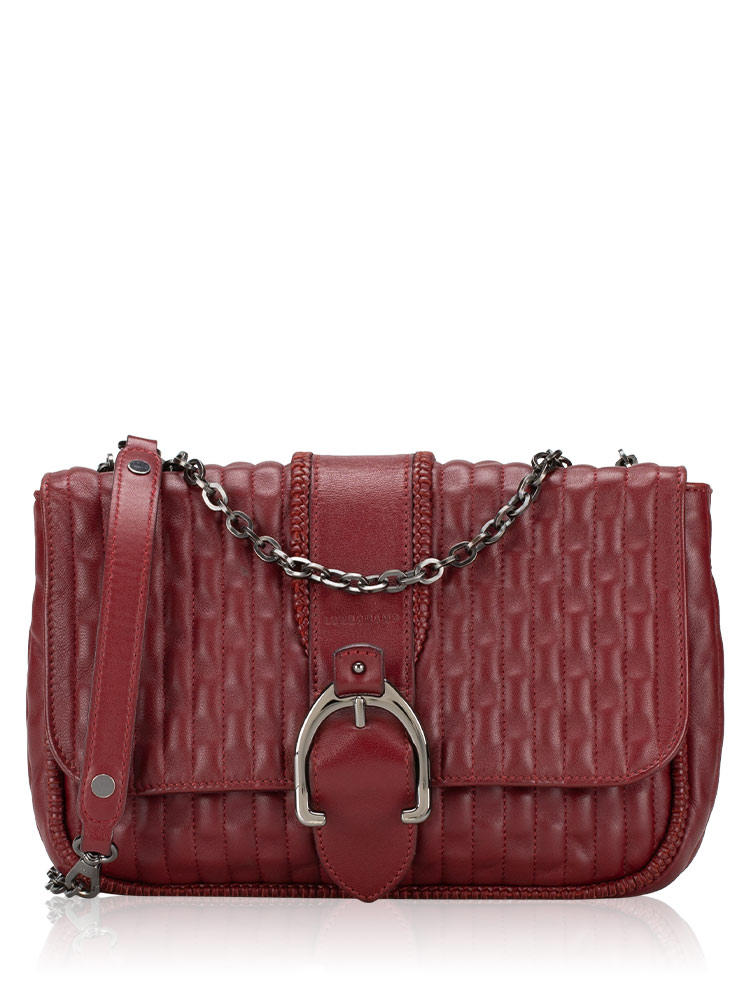 Quilted Leather Amazone Small Shoulder Bag Burgundy