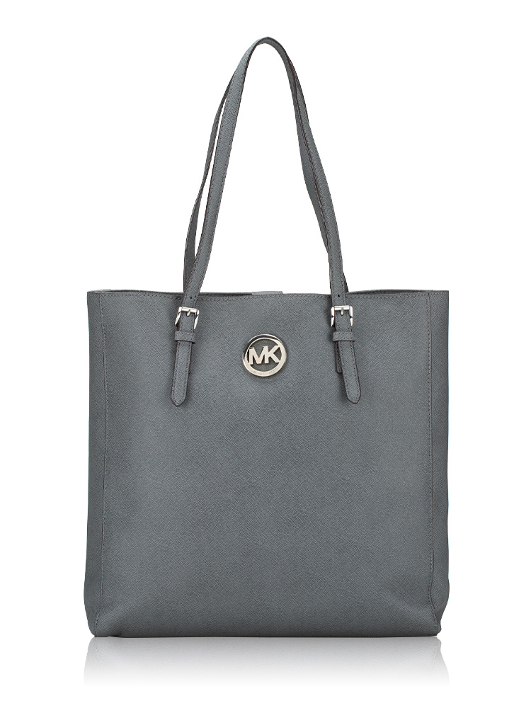 Jet Set Leather Large NS Tote Heather Grey