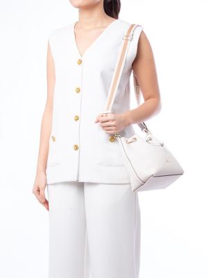 Emma Small Bucket Bag Parchment