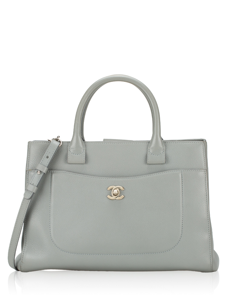 Grained Calfskin Neo Executive Small Shopper Grey