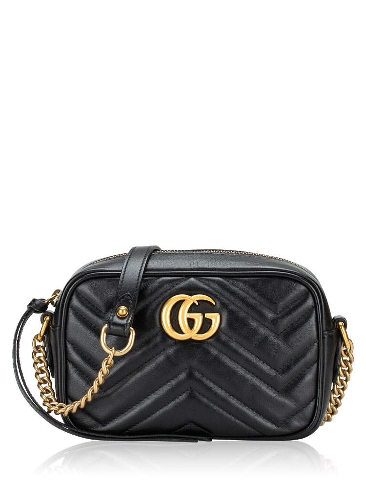 GG Marmont Matelasse Mini Camera Bag Black