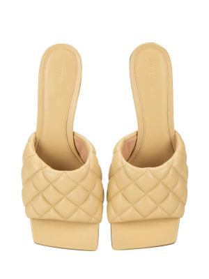 Nappa Matelasse Padded Mule Sandals Sugar Cane Sz 39