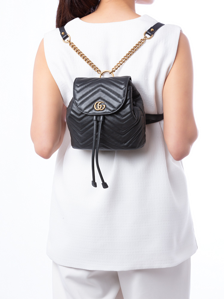 GG Marmont Matelasse Mini Backpack Black