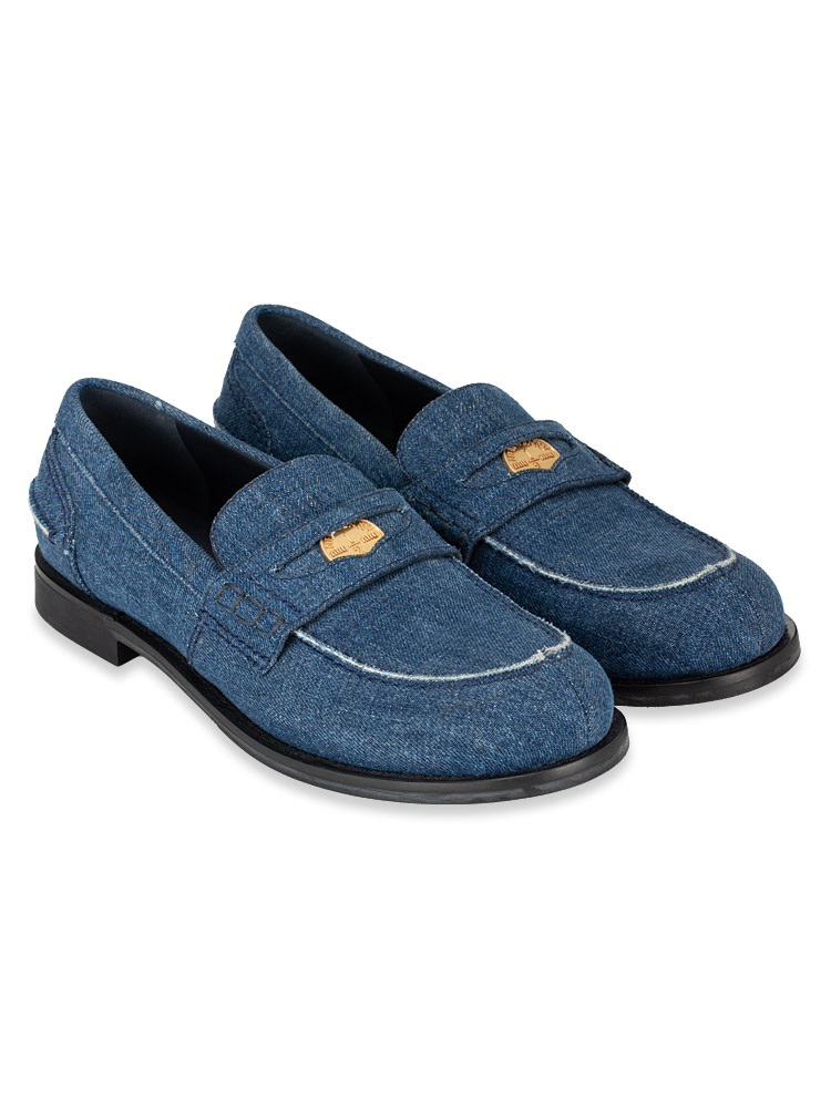 Denim Penny Loafers Blue Sz 39.5