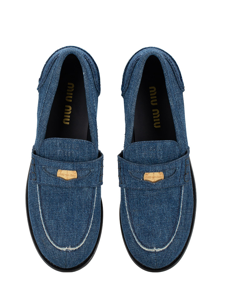 Denim Penny Loafers Blue Sz 39.5