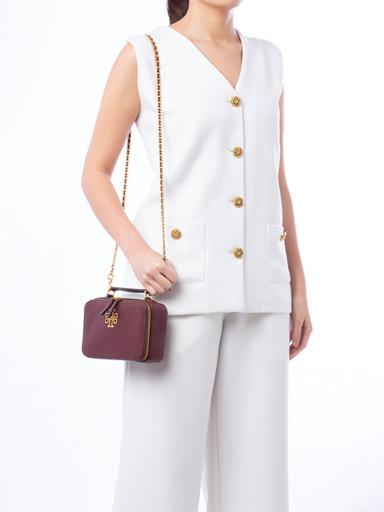 Britten Top Handle Chain Crossbody Claret
