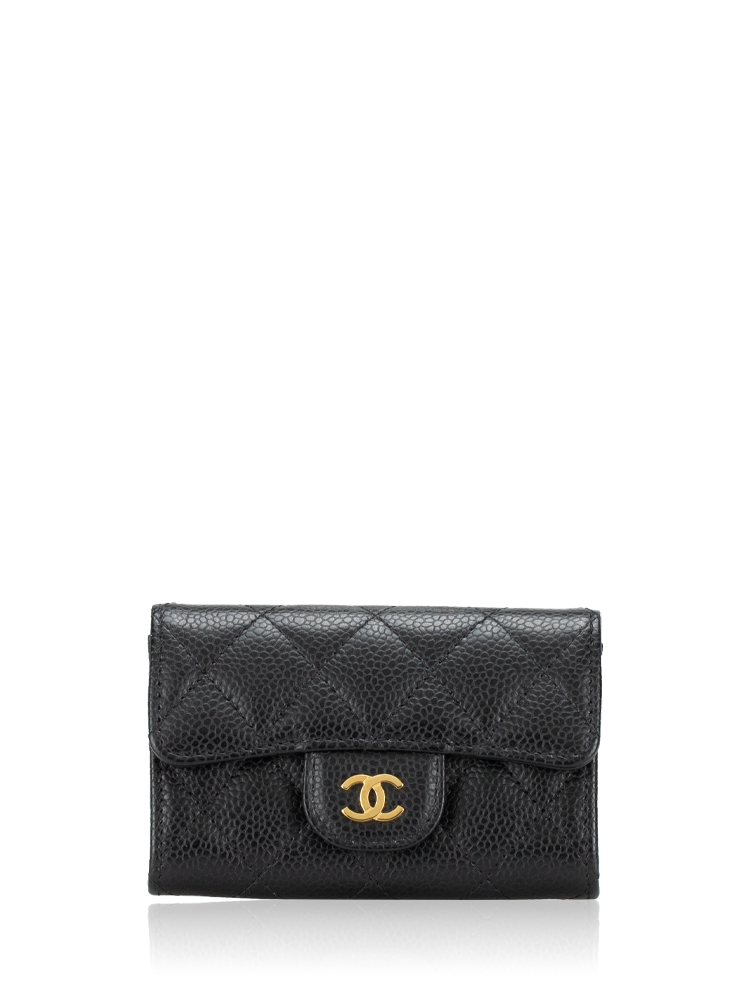 Caviar Flap Card Holder Black