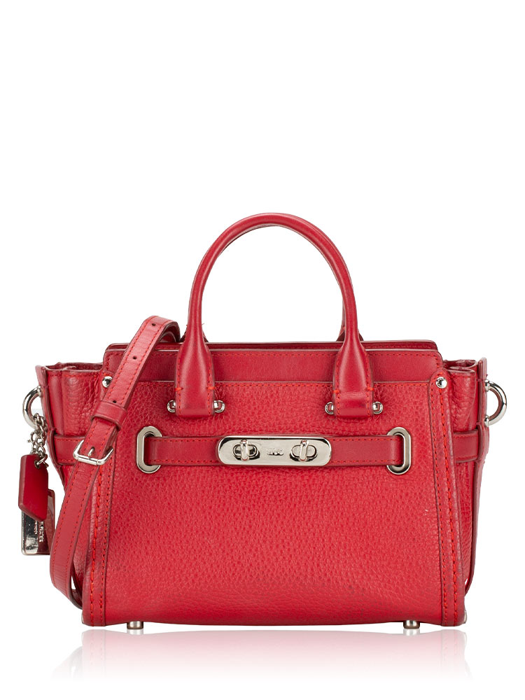 36235 Pebble Leather Mini Swagger 20 Red