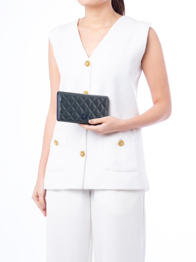 Patent Reissue Yen Wallet Blue
