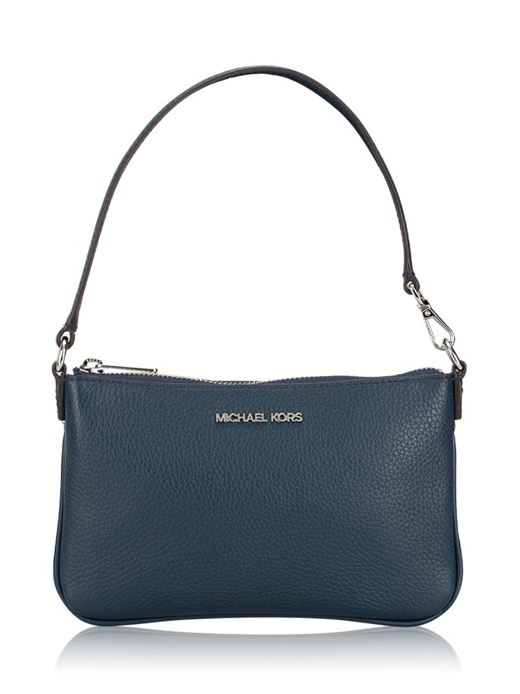 Jet Set Leather Small Convertible Wristlet Navy
