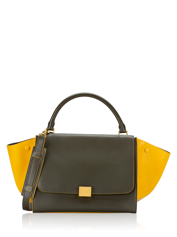 Smooth Calfskin Medium Trapeze Olive Sunshine