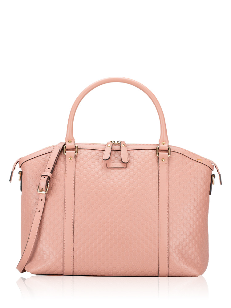 Soft Microguccissima Large Dome Satchel Pink