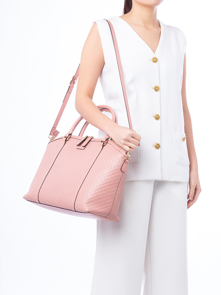 Soft Microguccissima Large Dome Satchel Pink