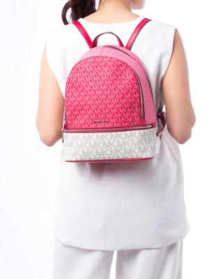 Signature Rhea Medium Colorblock Backpack Dark Raspberry Multi