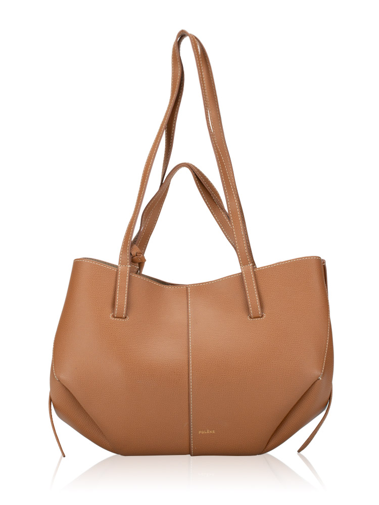 Textured Calfskin Cyme Mini Tote Camel