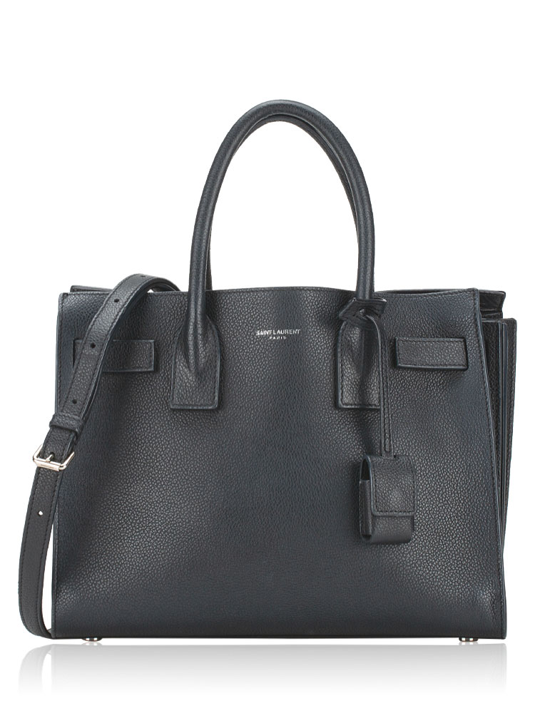 Grained Calfskin Baby Sac De Jour Black
