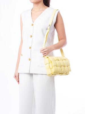 Nappa Maxi Intreccio Padded Cassette Crossbody Bag Kiwi