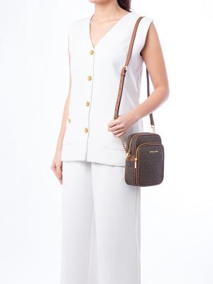 Signature Jet Set Medium NS Chain Crossbody Brown