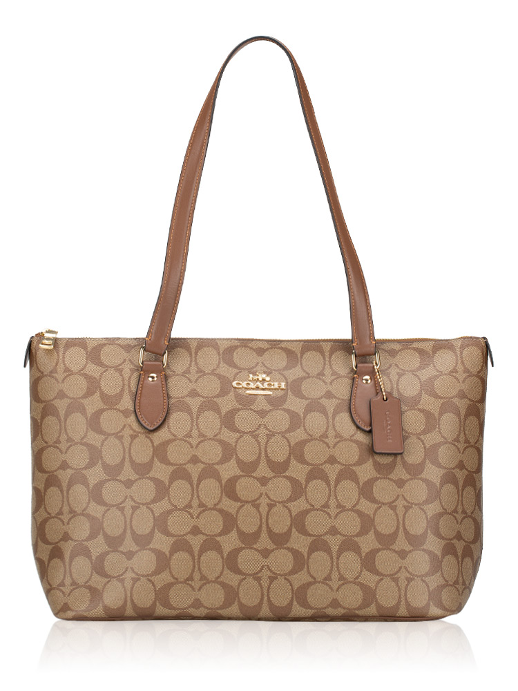 CH504 Signature Gallery Tote Khaki Saddle