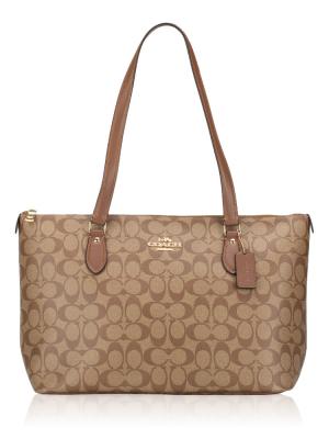 CH504 Signature Gallery Tote Khaki Saddle