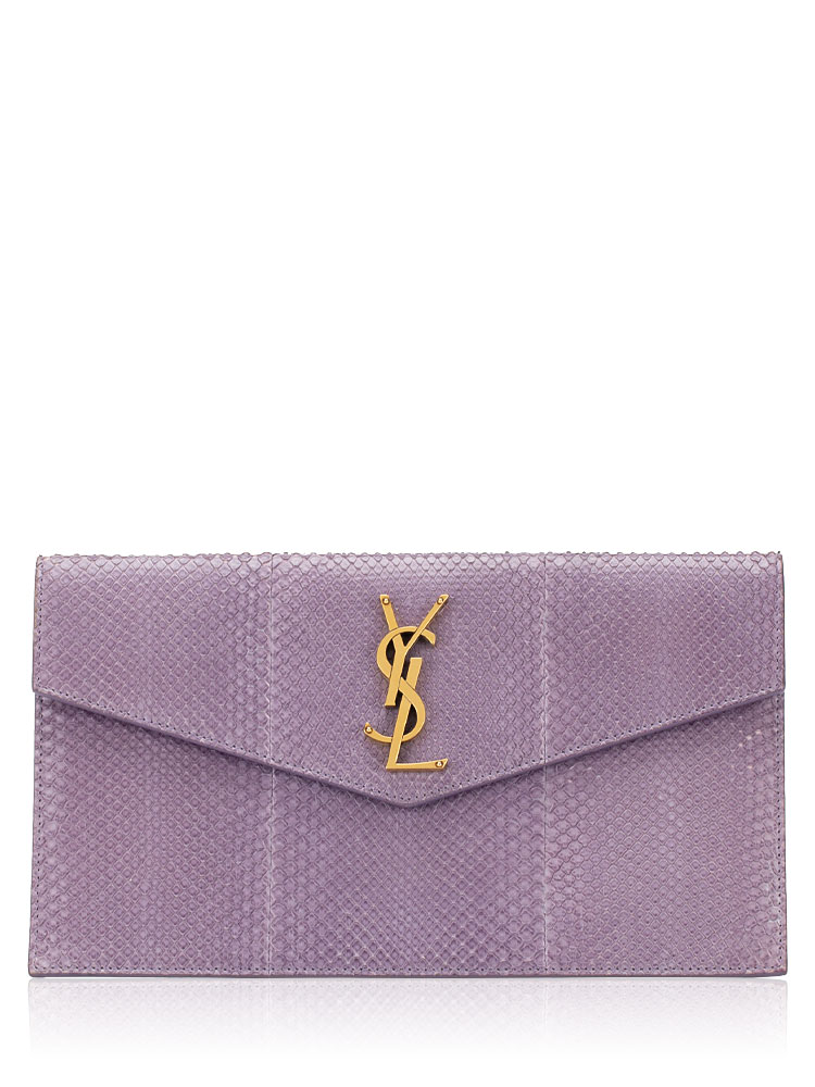Python Uptown Monogram Clutch Lavender