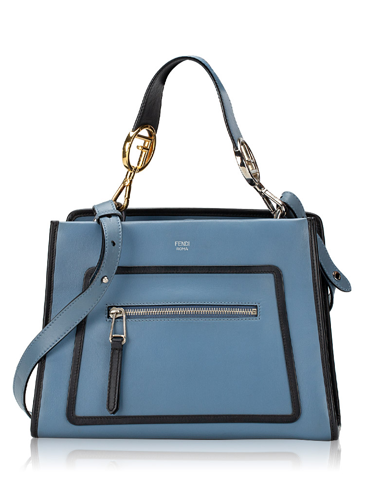 Vitello Century F is Fendi Runaway Satchel Blue Nero