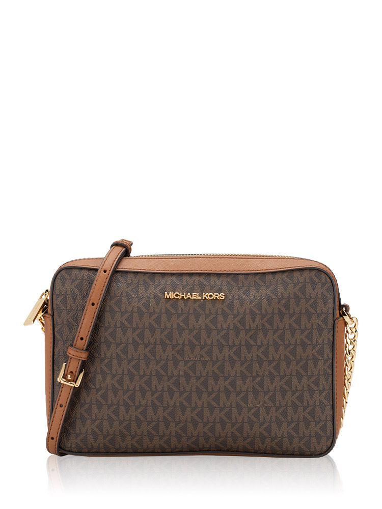 Jet Set Item Signature Large Crossbody Brown Luggage