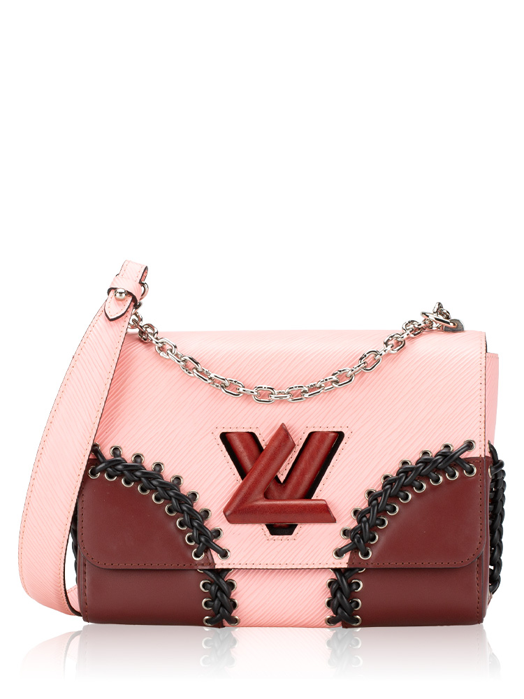 Epi Leather Braid Work Twist MM Bag Pink
