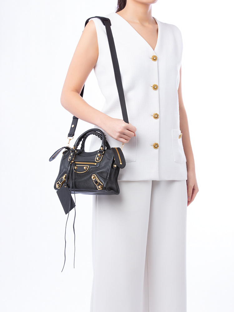 Gold Metallic Edge Mini City Black