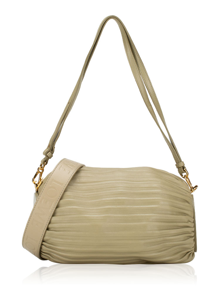 Lambskin Pleated Bracelet Shoulder Bag Clay Green