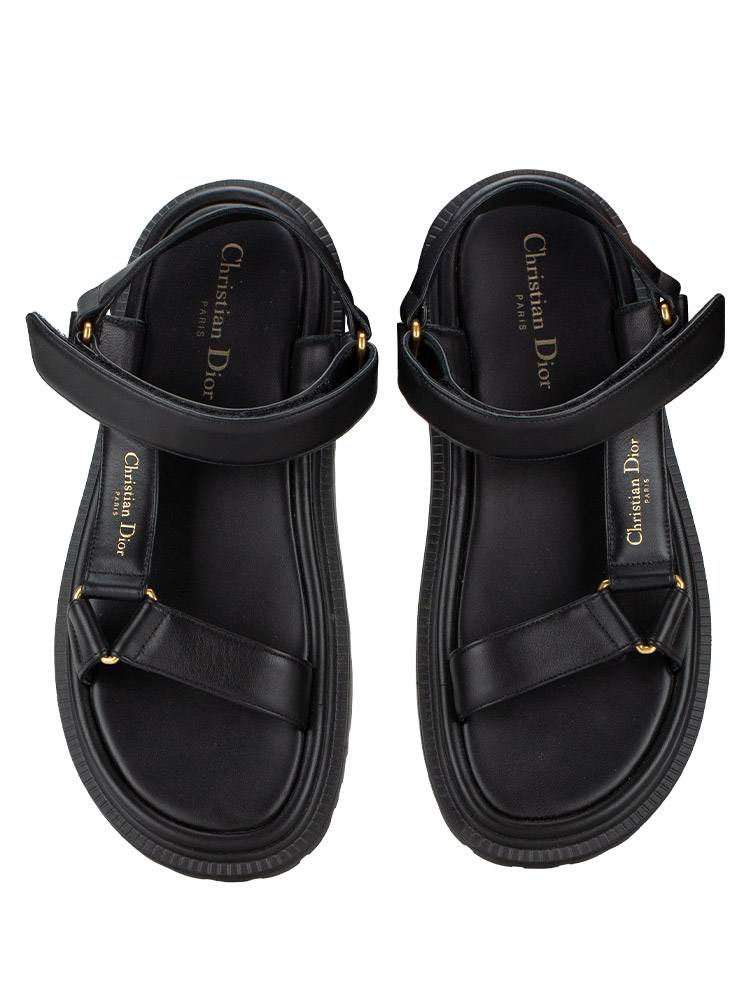 Lambskin D-Wave Sandal Black Sz 39